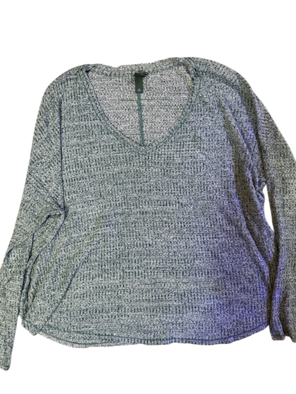 wild fable Teal Knit V-Neck Long Sleeve Top